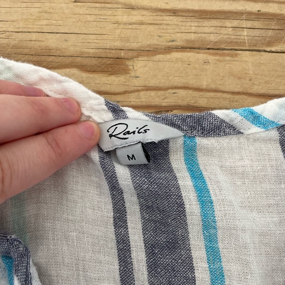 Rails Blue and Gray Striped Midi Dress - Picture 2 of 4